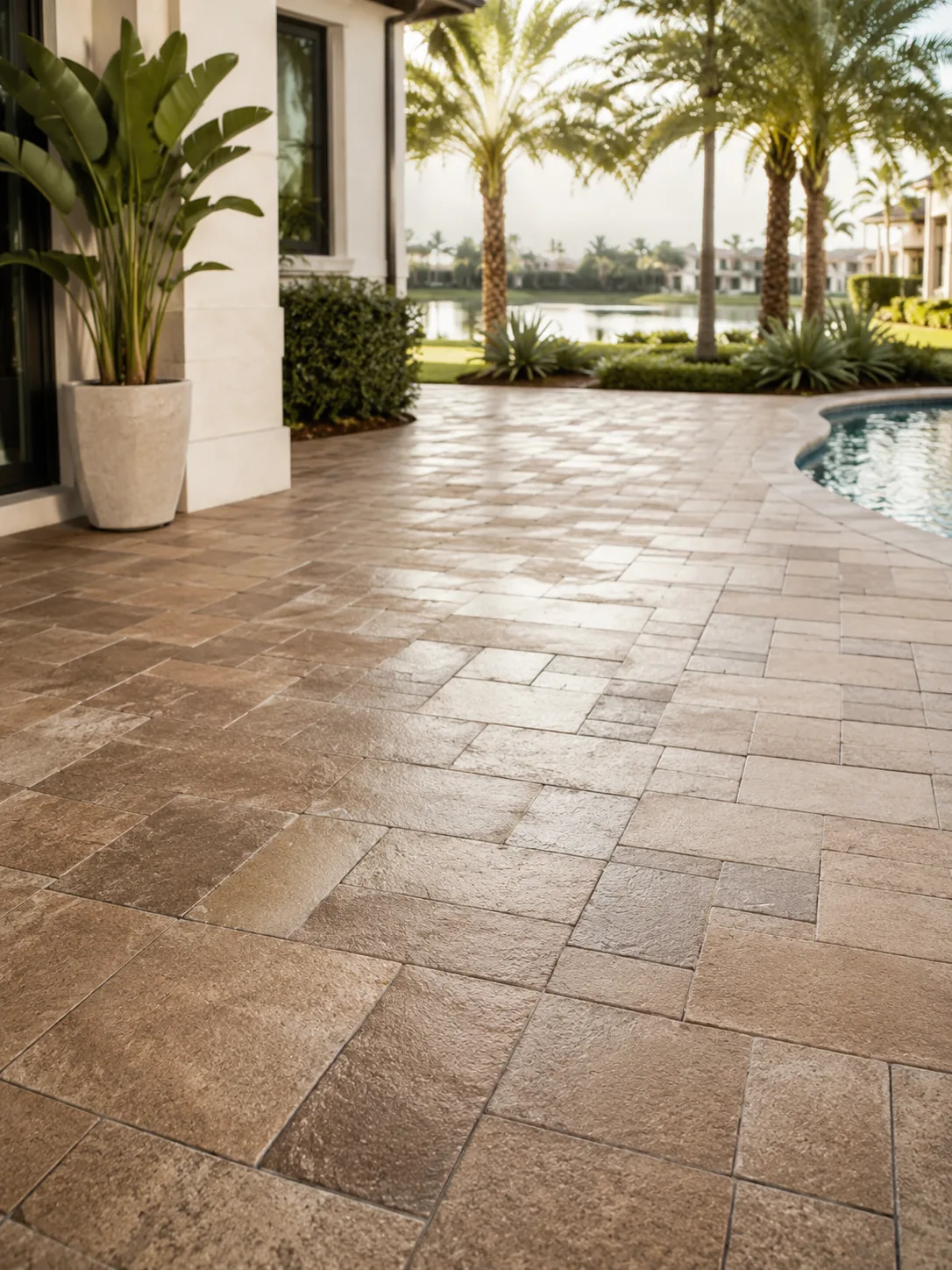 Serene sealed lakeside patio