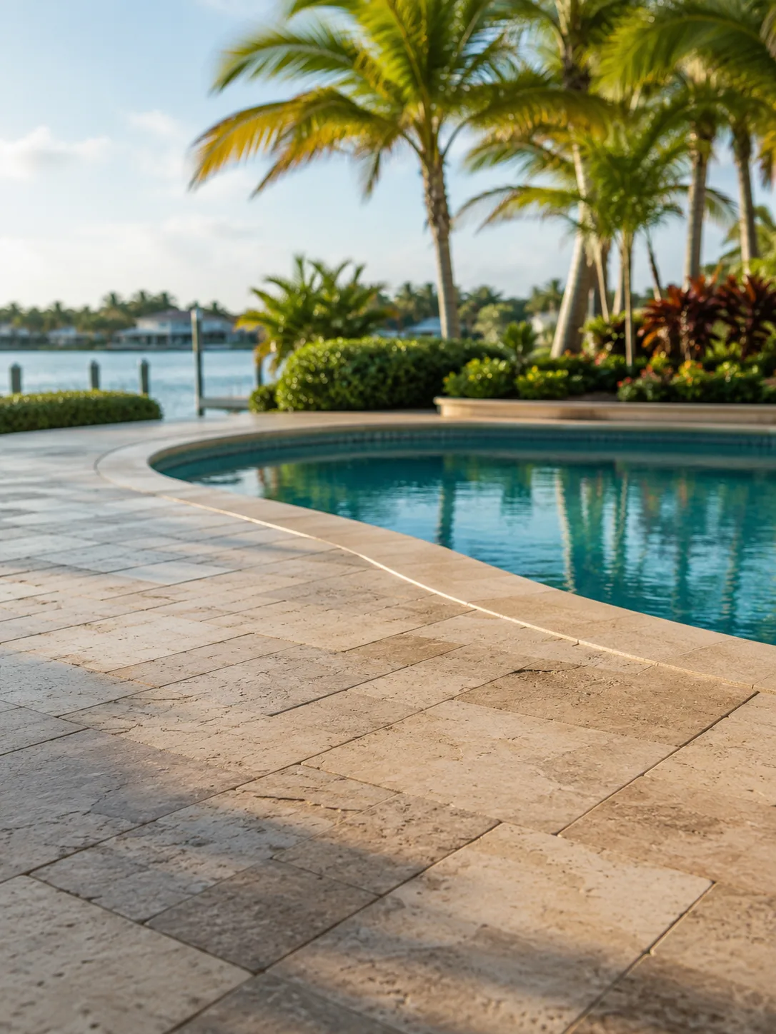Sealed resort-style poolside patio